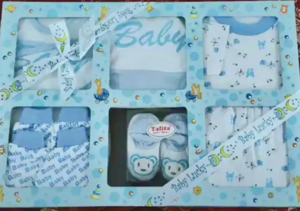 Baby set bb lucky safari paket kado bayi baju set box bayi baju