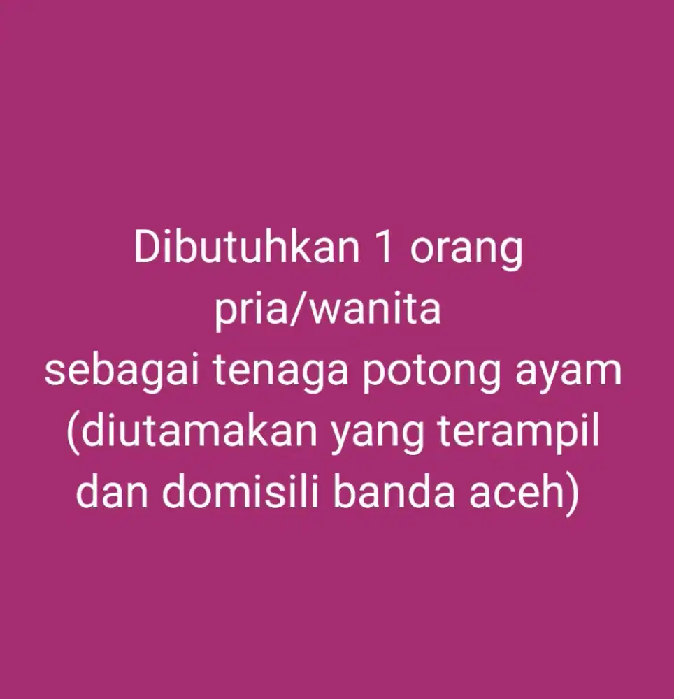 Lowongan kerja banda aceh