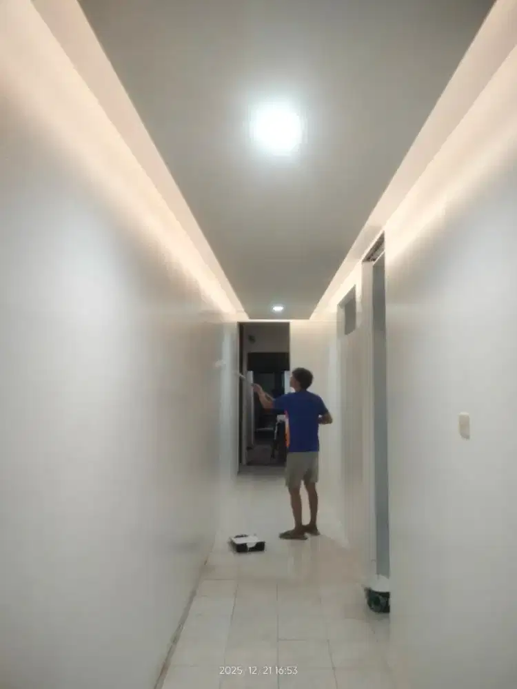 Dekorasi rumah led drop cielling gypsum dan jasa pasangnya