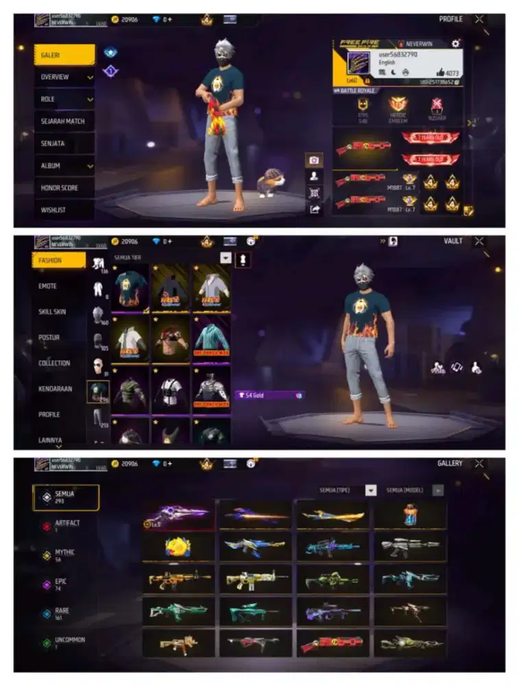 Jual akun ff aman dan terpercaya