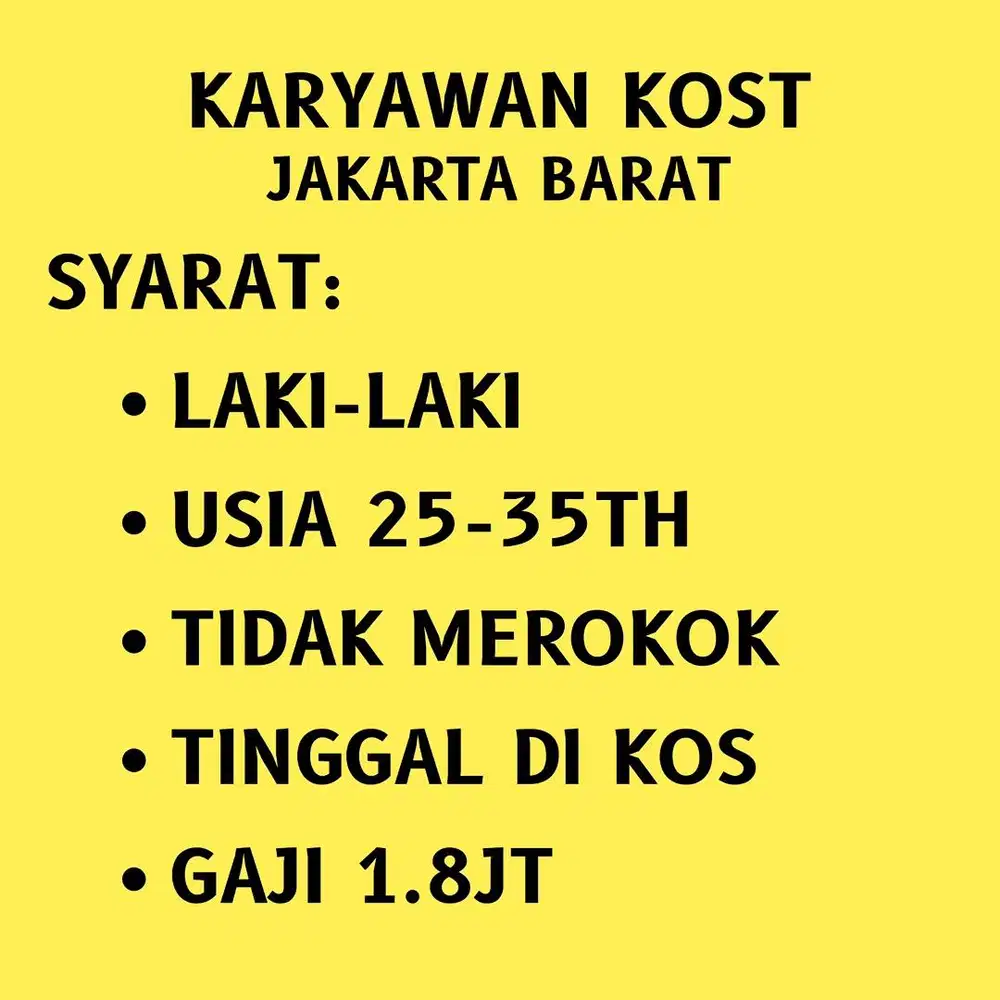 Karyawan kos tinggal dalam