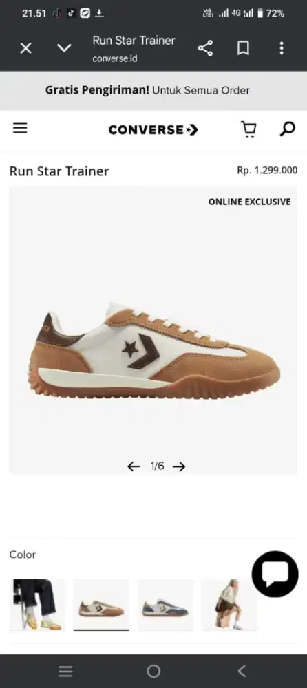 DIJUAL SEPATU CONVERSE RUN STAR TRAINE UK : 38 ORIGINAL