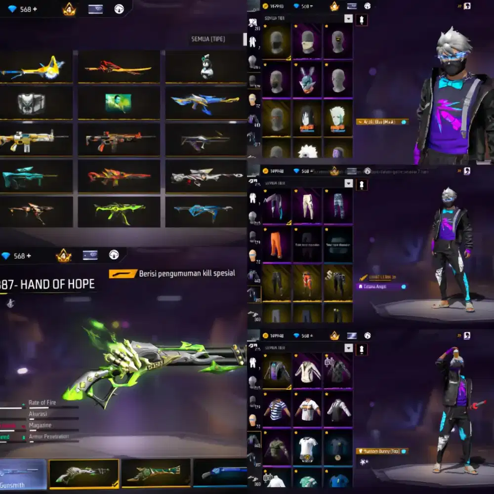 Ready stock akun free fire harga bisa di tawar yg mau beli buruan