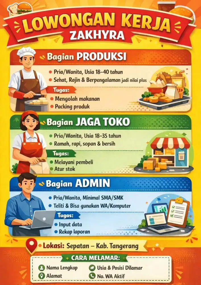 Produksi dan jaga warung pempek