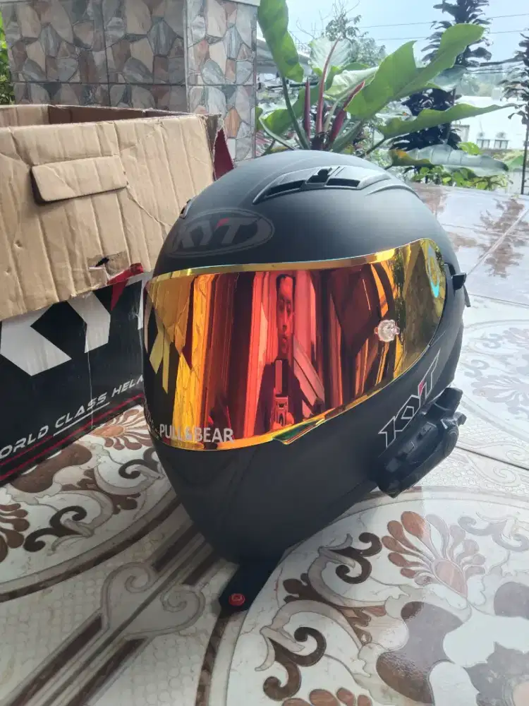 KYT Falcon 2 FR Full Set + Intercom - Size M Mulus