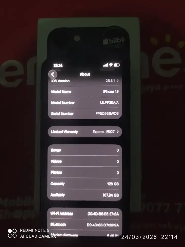 iPhone 13 128gb GARANSI ON PANJAANG