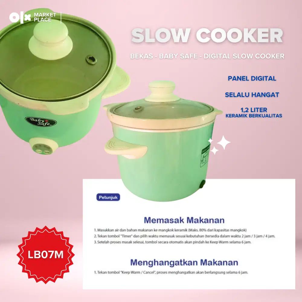 Dijual Slow Cooker Digital BabySafe 1.2L — Bekas Mulus, Tosca