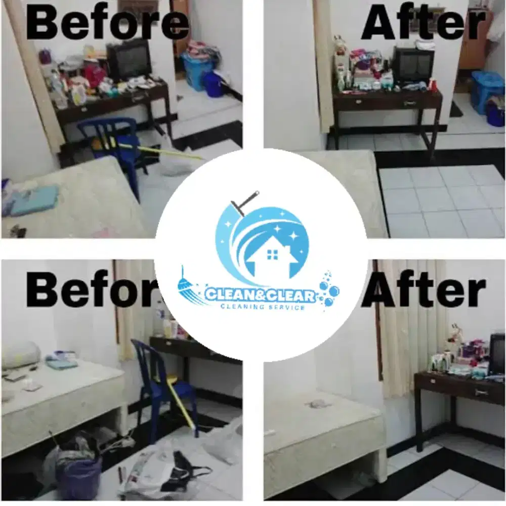Bersihkan rumah apart kantor kost dll