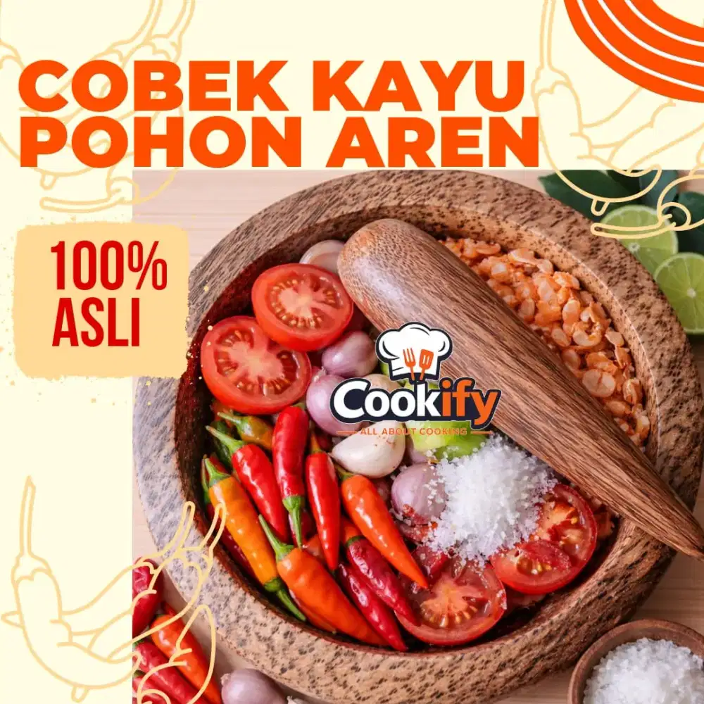 Cobek dan Ulekan Kayu Aren Asli Kualitas premium
