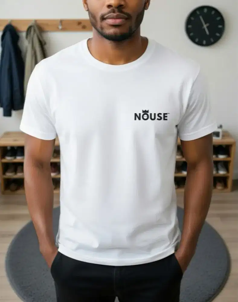 NOUSE T-Shirt Basic White - Kaos Polos Pria & Wanita ( Unisex )