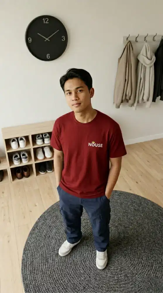 NOUSE T-Shirt Basic Maroon - Kaos Polos Pria & Wanita ( Unisex )