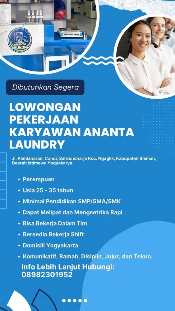 Dicari Karyawan Laundry