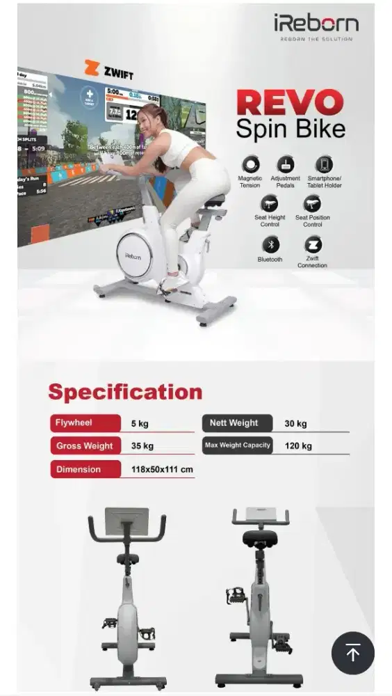 Sepeda Statis Spin Bike iReborn Revo