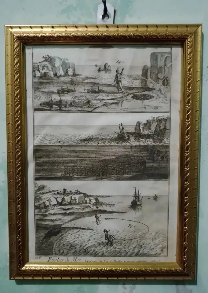 Kertas Lytograph kuno 1800 akhir