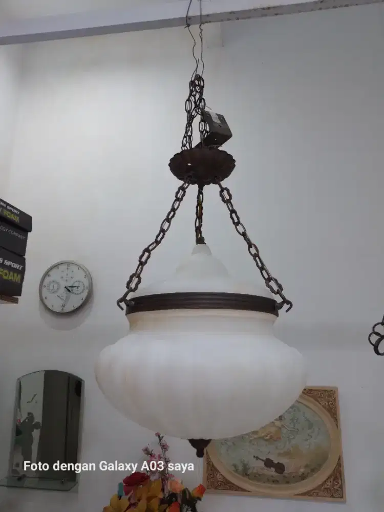 Lampu gantung eropah kuningan model betawi. T.60cm.diamtr.38cm
