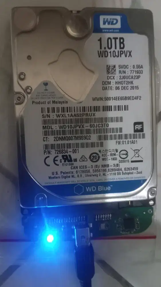 Hardisk WD Blue 1TB 1000gb 100/100%