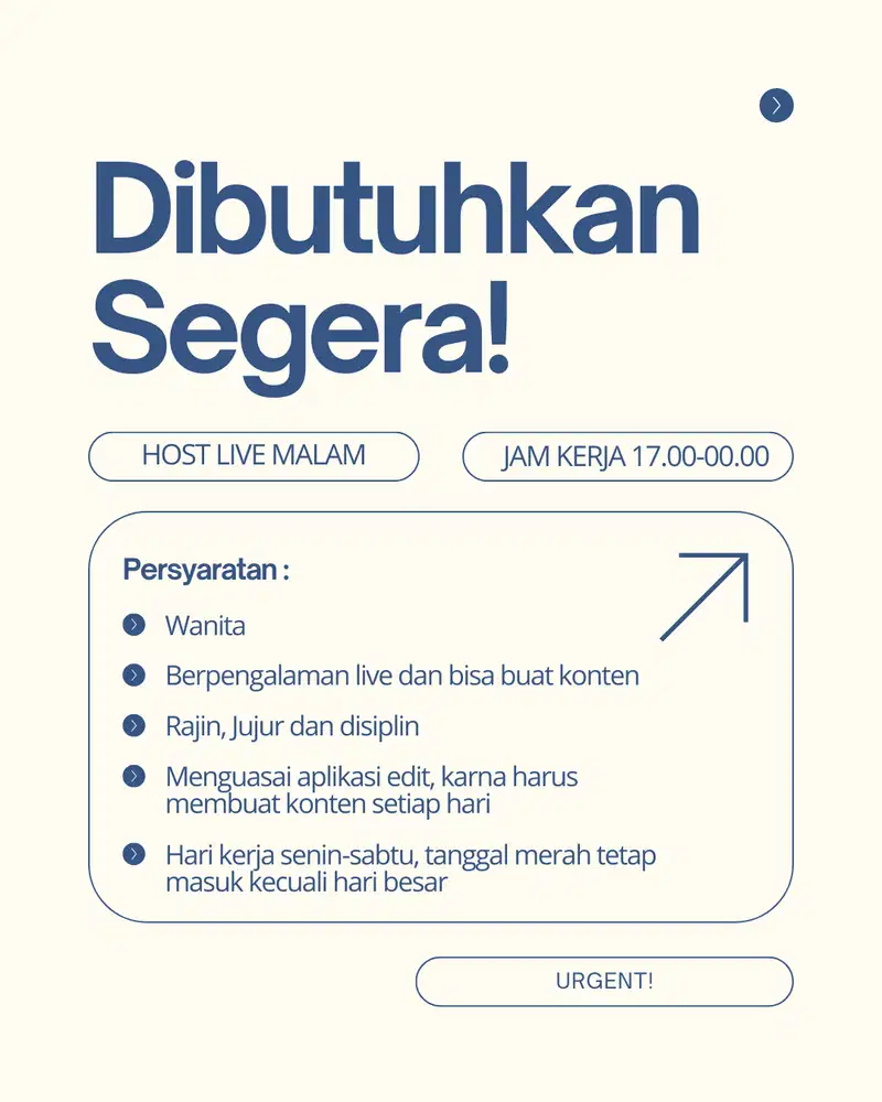 dicari host live malam