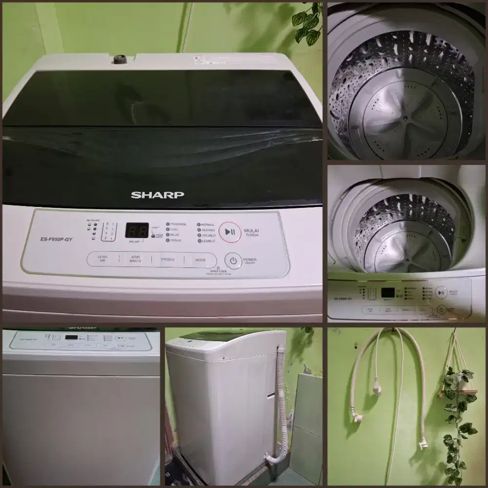 Preloved Mesin Cuci 1 Tabung SHARP ES-F950P-GY