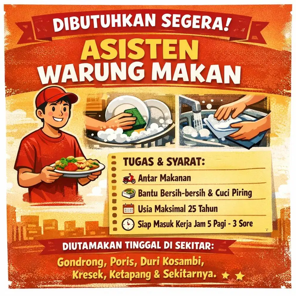 Lowongan Asisten Warung Makan