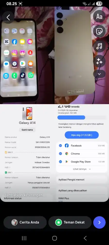 Samsung a14 kelengkapan. Hp casan