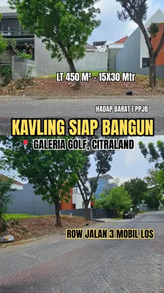 Kavling Lokasi Elite Galeria Golf Citraland Utama