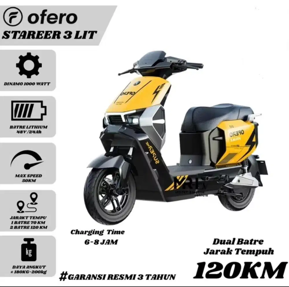 OFERO STAREER 3 Lith E-Bike Sepeda Listrik Power 1000W | Speed 53Km