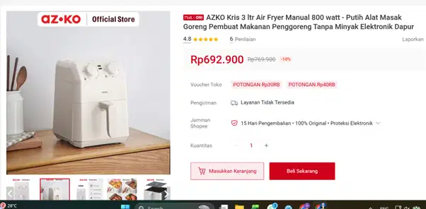 Airfryer Krisbow baru dapat hadiah