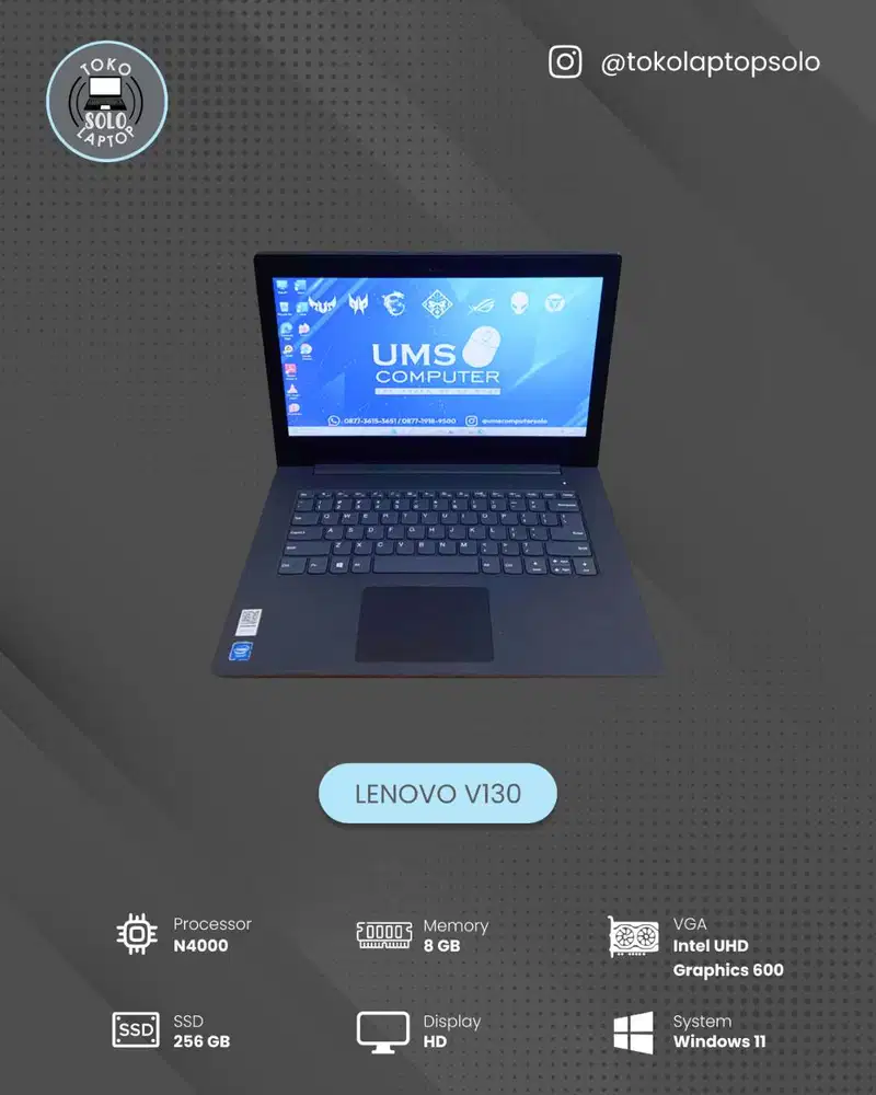 LENOVO V130 INTEL N4000 RAM 8GB SSD 256GB Intel UHD Graphics 600