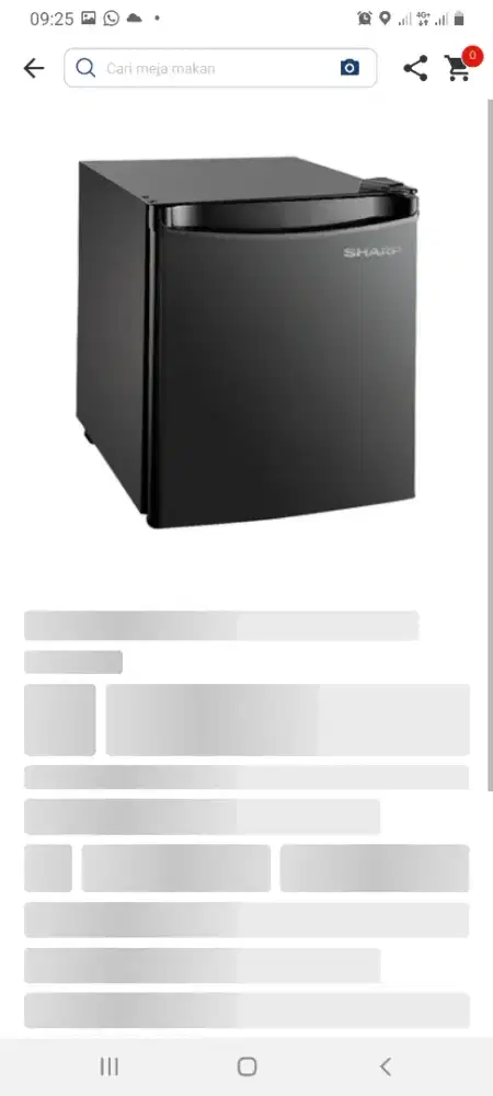 Sharp kulkas 1pintu mini bar