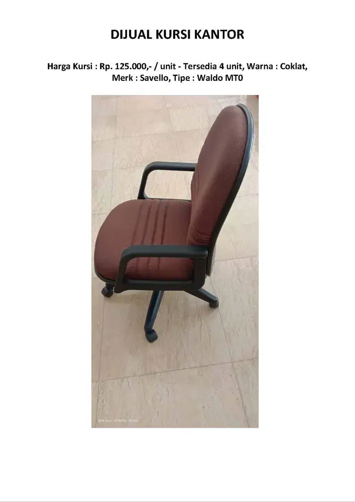 DIJUAL KURSI KANTOR