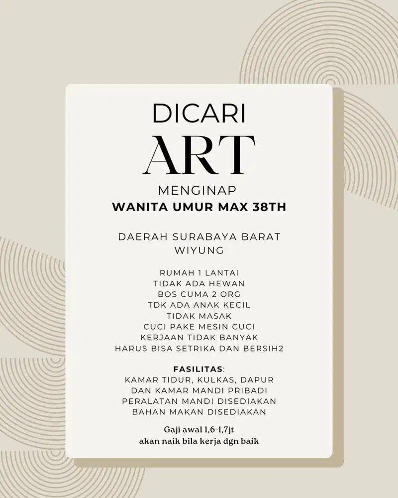 DICARI ART MENGINAP, WANITA