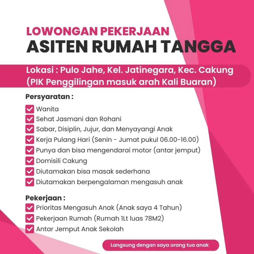 Lowongan Pekerjaan ART