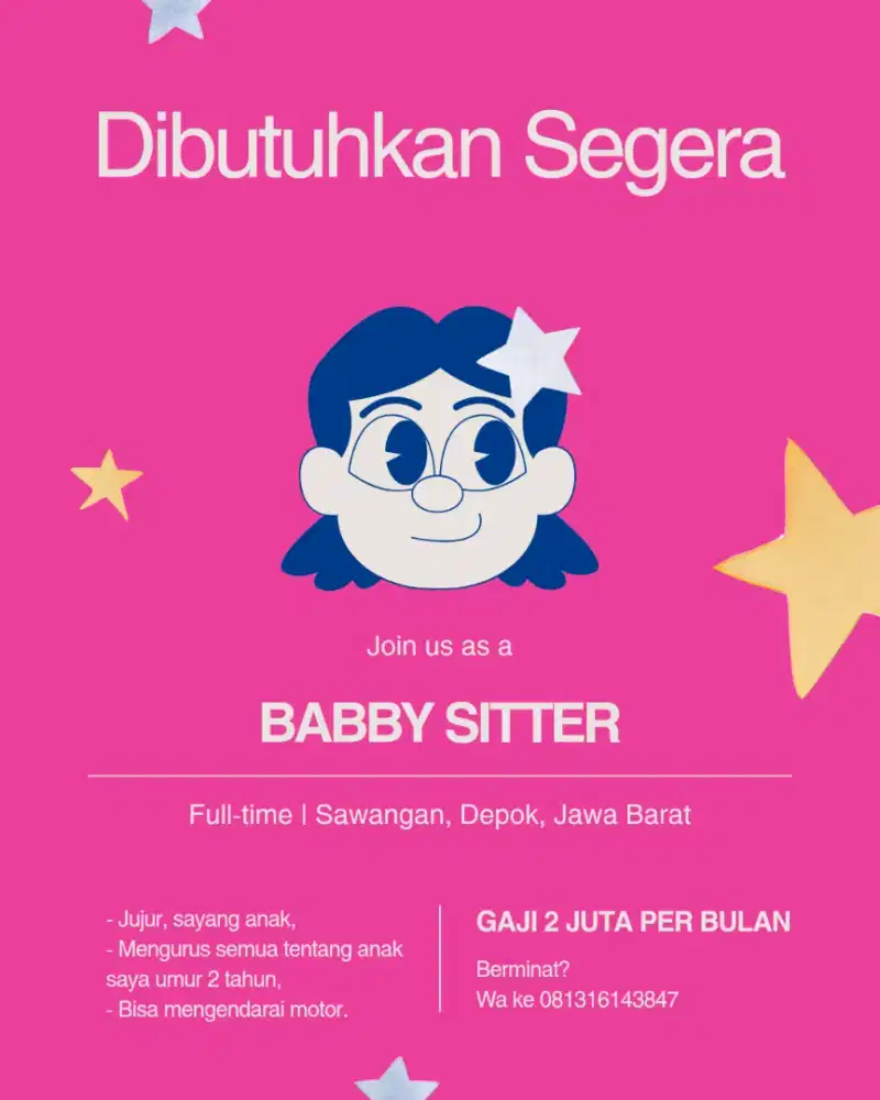 Dicari baby sitter/ Loker ART