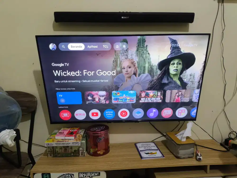 Tv Led TCL 43A28- 43 inch + soundbar robot + antena + breaket