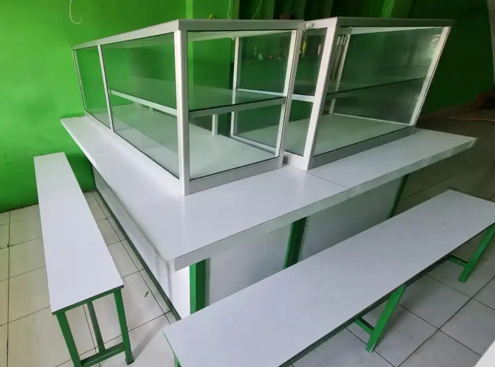 Etalase Warteg + Meja Bangku Panjang