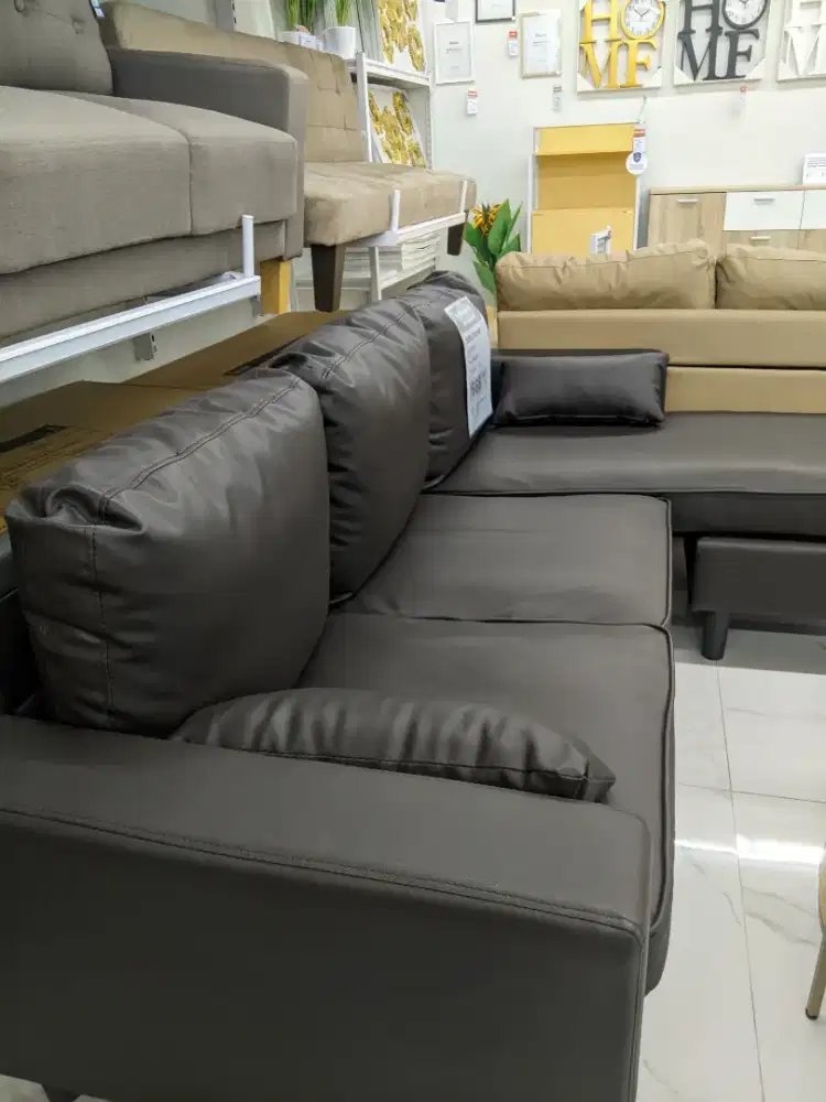 Sofa L leander dark brown