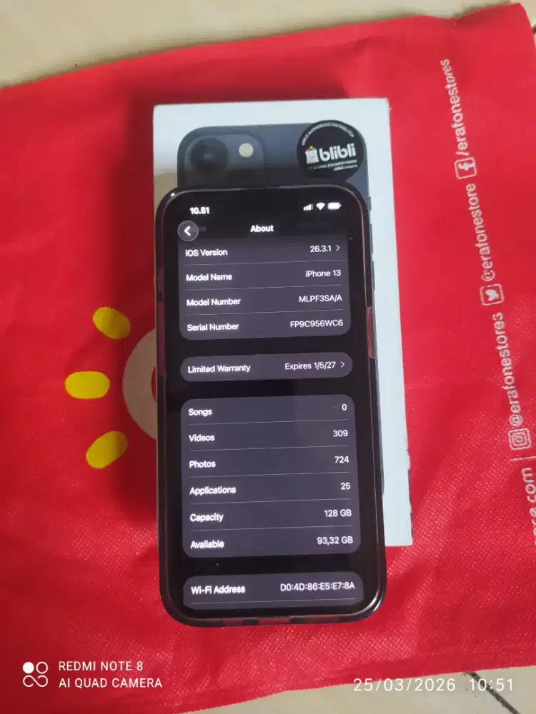 iPhone 13 128gb GARANSI ON PANJAANG