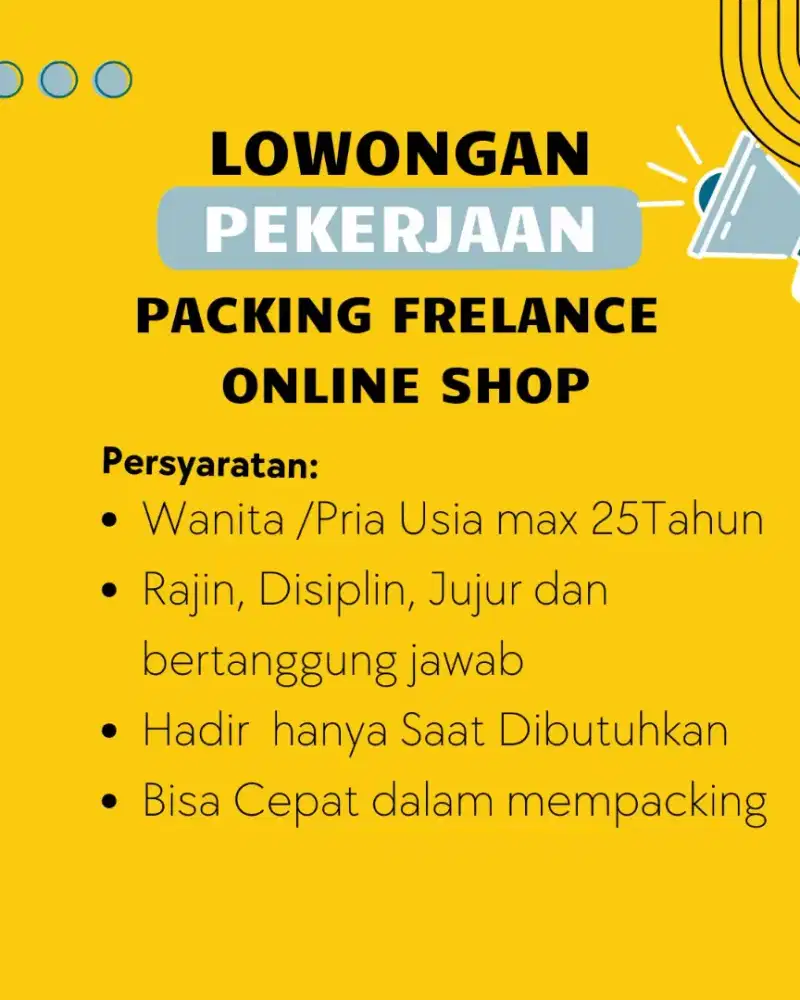 LOWONGAN PACKING ONLINE SHOP