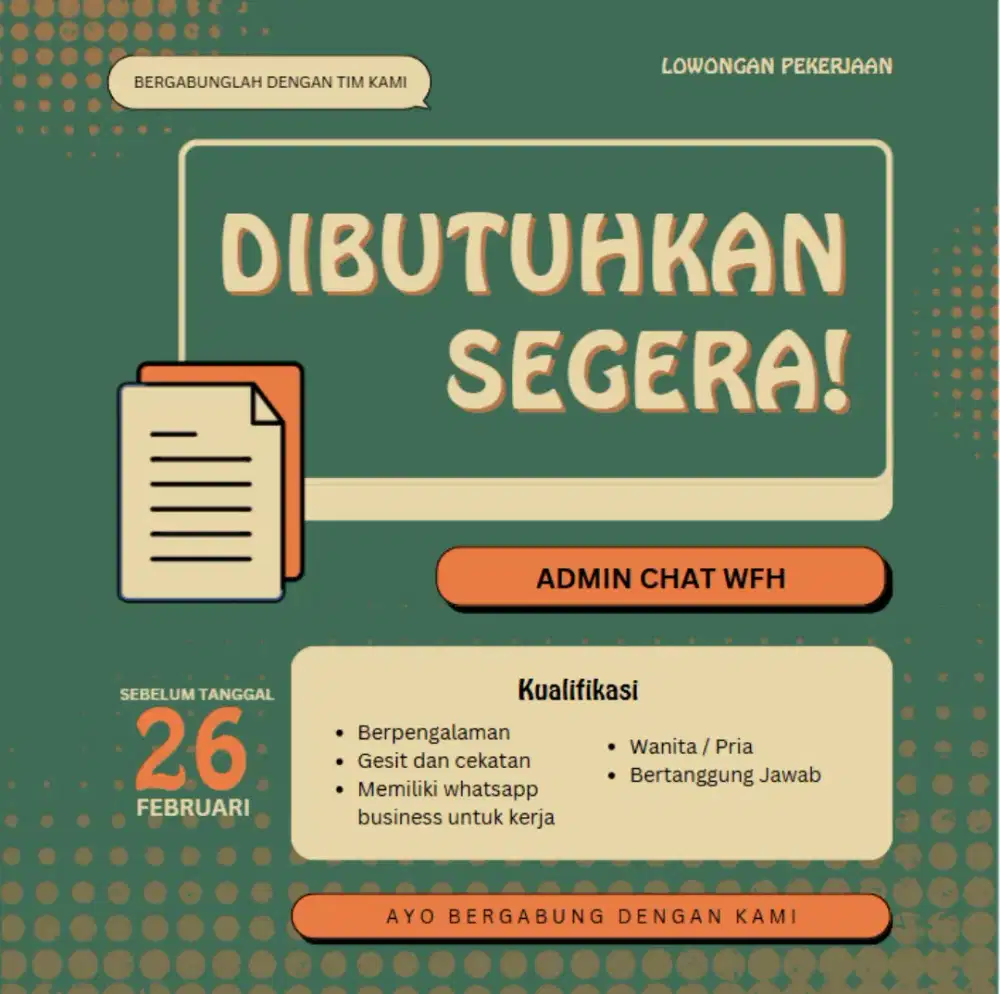 di butuhkan untuk admin