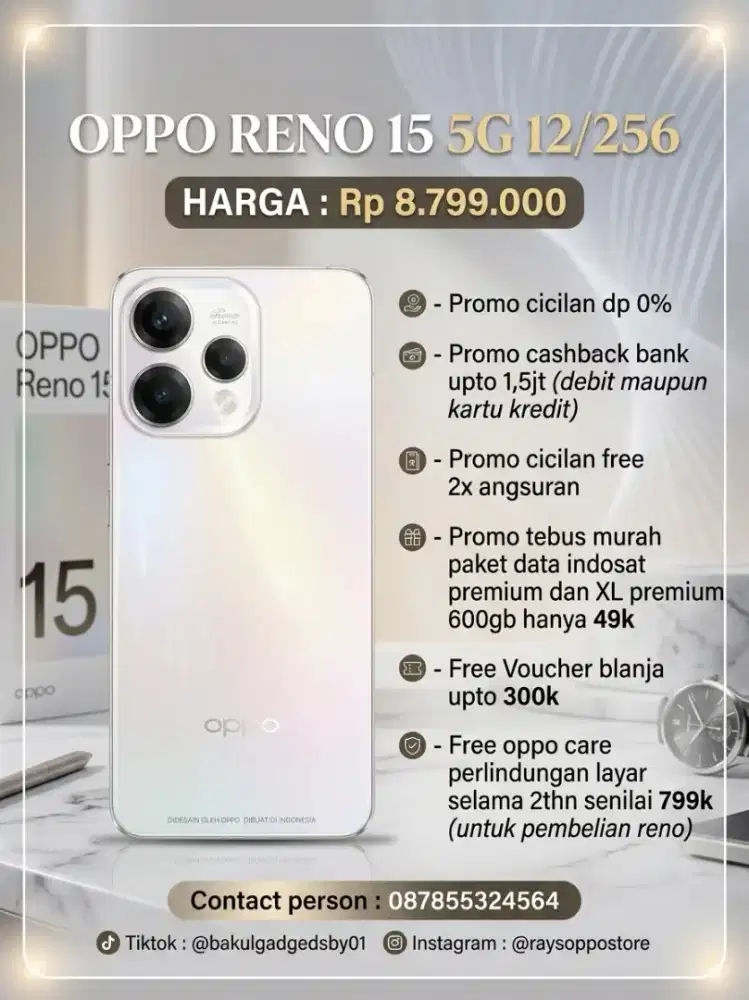 SPESIAL PROMO OPPO RENO 15 5G CASHBACK KARTU DEBIT