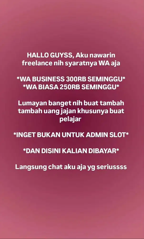 ADMIN ONLINE WFH/FREELANCE