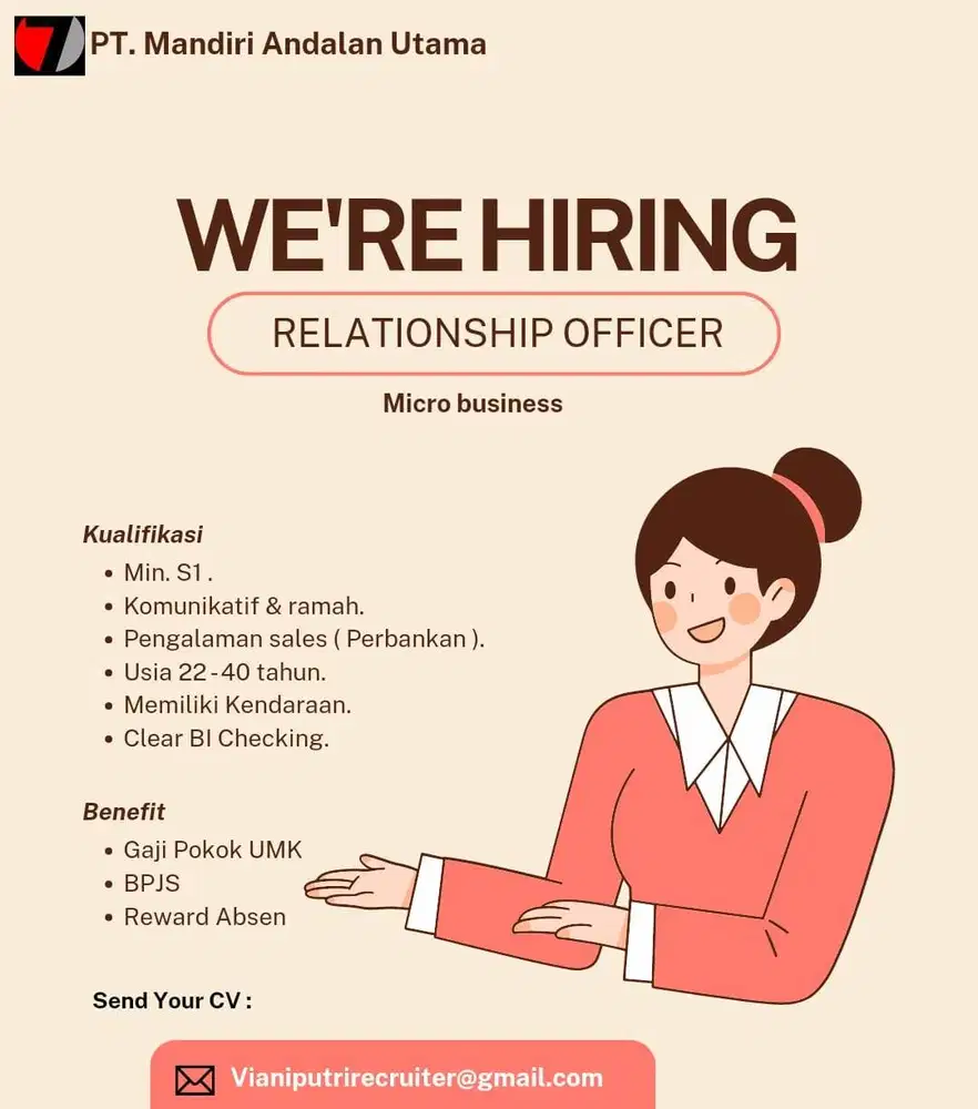 WE'RE HIRING - RELATIONSHIP OFFICER