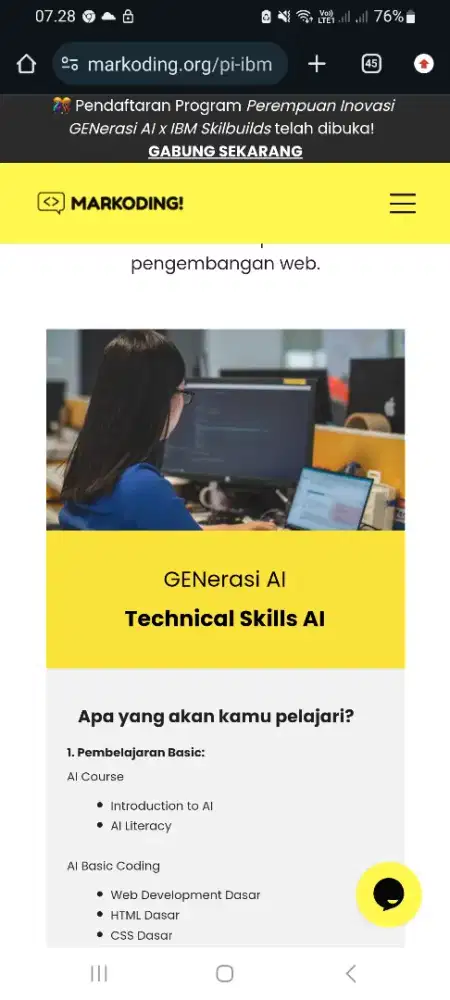 Khusus Perempuan, Gabung Grup Belajar AI