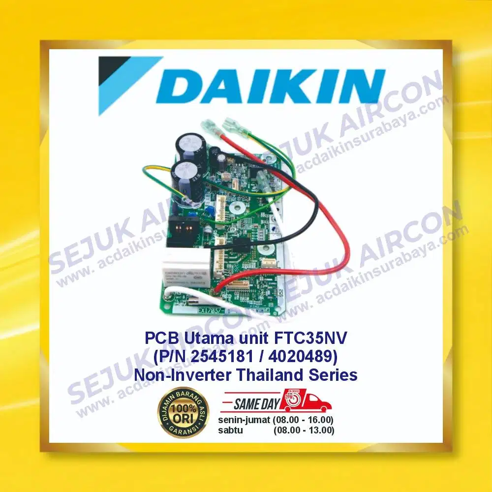 MODUL PCB UTAMA AC DAIKIN FTC35NV ORIGINAL (P/N 4020489 / 2545181)