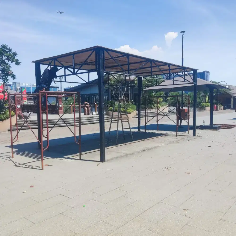 Jual rangka besi hollo bekas booth