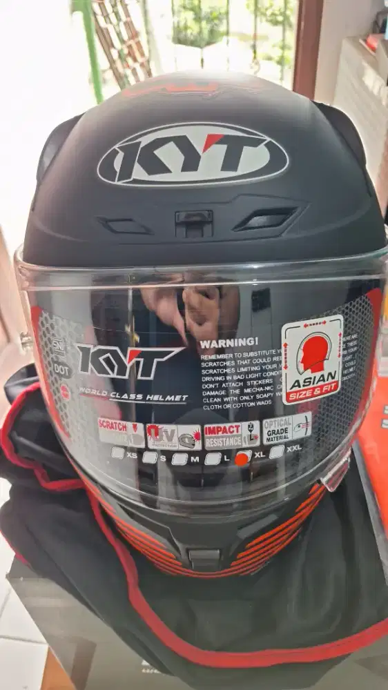 KYT Striker AF37 Replica Matt Black/Red (Clear)