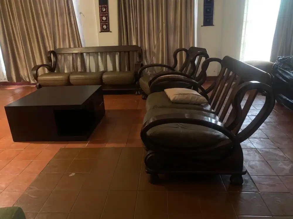 sofa kayu jati set tanpa meja