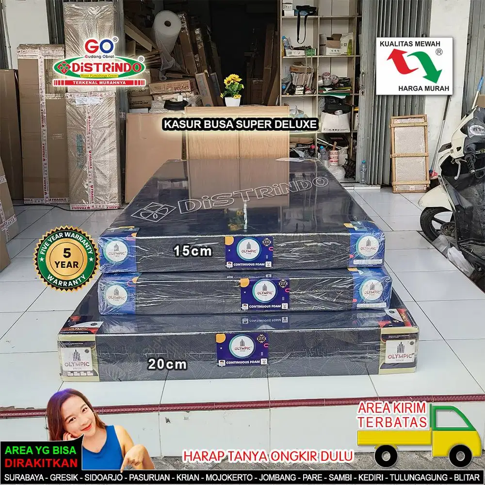 Distrindo Kasur Busa Olympic ORI Bergaransi ukuran 160cm Tebal 20cm