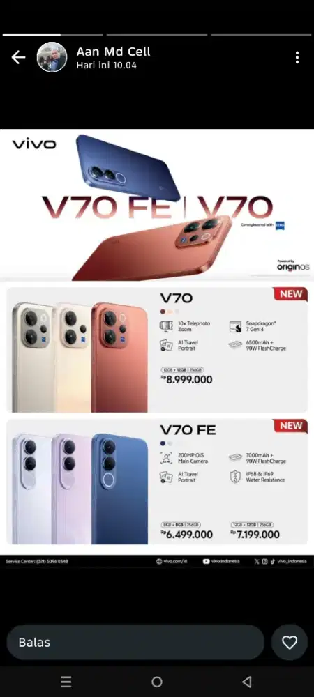 Kredit hp Vivo tanpa dp