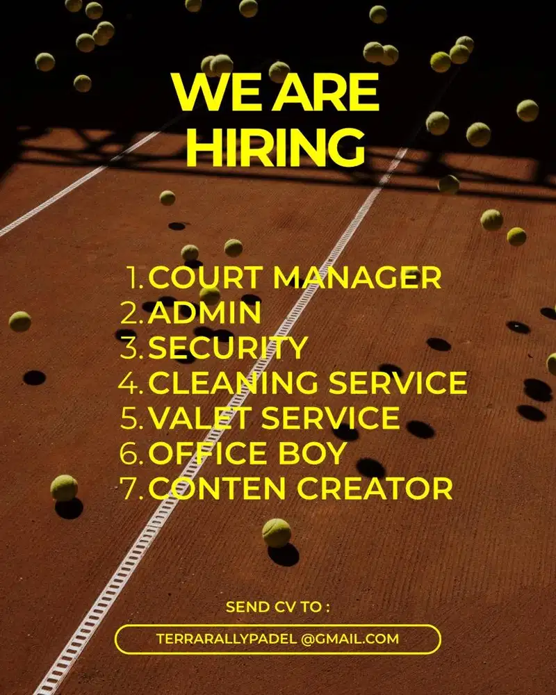 Lowongan admin lapangan padel